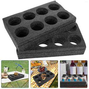 Cups Saucers 2 Pcs Milk Tea Cup Holder Multi-hole Plates Takeout Packing Supply Coffee Carrier Tray Outdoor Epe