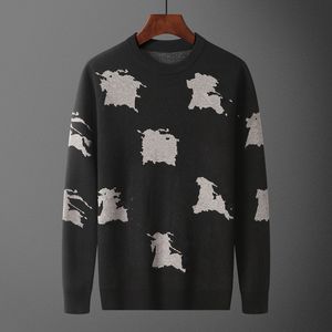 2023 Дизайнерская классическая мужская одежда грудь грудь геометрический свитер модные животные печатные изготовления случайная зимняя капюшона.