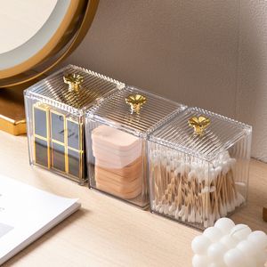 Storage Boxes Bins Makeup Cotton Pad Box for Swab Rod Cosmetics Jewelry Bathroom Container Lipstick Organizer Multifunction 230817