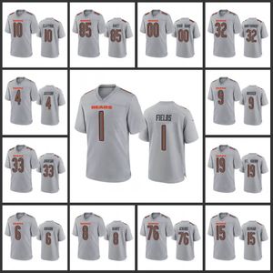 Jerseys Chicago''bears'men 34 Walter Payton 9 Jaquan Brisker 1 Justin Fields 10 Chase Claypool Women Youth Grey Atmosphere Fashion Custom Game Jersey