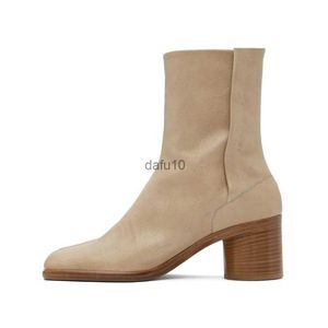 Kleiderschuhe Western Stil Männer Chelsea Stiefel Chunky Heel Tabi Schuhe echte Lederstiefel Botines P25D50 HKD230817