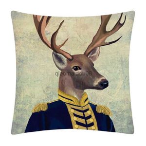 Pillow Case European Vintage Style Animal Leinen Druckmuster Sofa Kissenabdeckung Hülle Home Dekoration Party Auto Bettzeug HKD230817