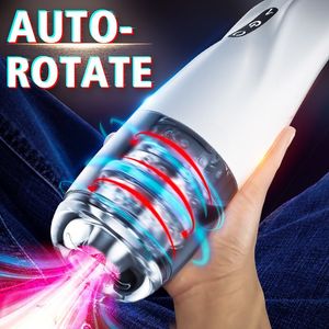 Masturbators Automatic Male Silicone Vagina Rotation Masturbator Cup Real Pussy Blowjob Pocket Adult For Men Mastubation Sex Machines Toy 230817