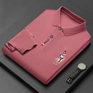 MEN POLOS MAND FASHION ALDWIRE LONG SLEEVE POLO SHIRT Solid Color Label Business Disual 230817