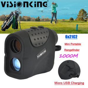 VisionKing tragbarer 6x21 Golflaser-Entfernungsmesser FMC 1000m Outdoor Hunting Survey Telemeter Teleskop mit Flag-Lock-Monokular