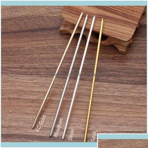 Headbands Jewelry10Pcs 125Xm Metal Iron Pins Blank Base Setting Hair Stick For Women Jewelry Bks Findings Components Diy Aessories Dro Dhiqw