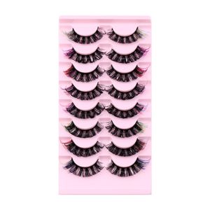 Reusable Handmade False Eyelashes with Color Fluffy Wispy Thick Natural Colored Fake Lashes Mink Full Strip Lash Extensions DHL