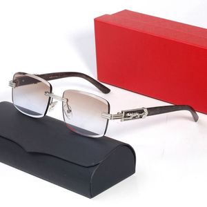 Óculos de sol quadrados Designers femininas moda de luxo óculos de sol masculino glass carti para mulheres à prova d'água UV400 sem moldura óculos de sol sem borda de ar condicionado
