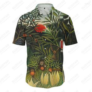 Camisas casuais masculinas plus size 5xl Hawaiian Beach Floral padrão Camisa pólo 2023 Botão de verão Versátil por atacado