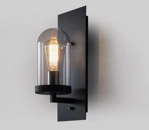 Vägglampa loft vintage industriell lyster amerikansk land klart glas edison sconce badrum spegel hem modern inredning belysning