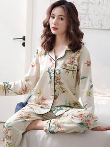 Women's Sleepwear Women Spring And Autumn Style Pure Cotton Pajamas Long-sleeved Suit Nightgowns 2023