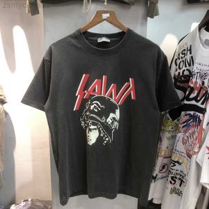 Herr t-shirts bra kvalitet 2023ss tvätt brun mode t shirt män digitala kvinnor bomull t-shirt streetwear tees mens kläder