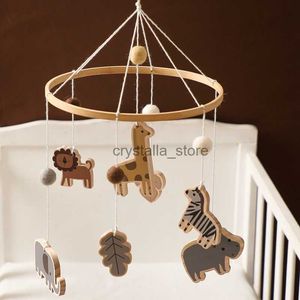 Cute Forest Animal Bed Pendant Educational Comfort Bed Bell Toy Environmental Protection Wooden Pendant Hanging Type HKD230817