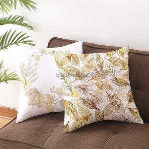 Cuscino Casto di cuscino Auto alla moda e minimalista S Nordic Digital Printing Golden Leaf Cover Cover Cush Cushion Bungou Stray Dogs HKD230817