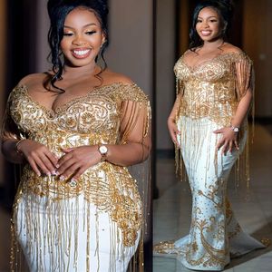 2023 AGOSTO ASO EBI White Mermaid Adbito da ballo in pizzo in rilie