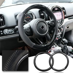 Steering Wheel Covers 38CM Car Carbon Style Cover Anti-skid Protective Set For MINI Cooper F54 F55 F56 F60 R55 R56 Accessories