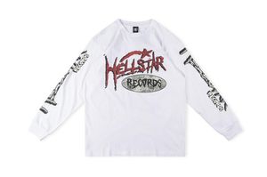 Hellstar moletom com capuz y2k letras estampadas de manga comprida camisetas masculinas mulheres pulôveres casuais com capuz 8334