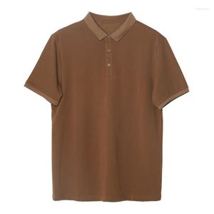 Erkek Polos Düz Renkli Banliyö Polo Gömlek 2023 Yaz Yüksek Sınıfı Gri İş Kısa Kollu Tavar T-Shirt Gençlik Boş Zaman