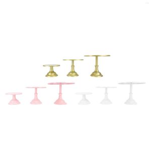 Ferramentas de panificação 3 Bolo de conjunto Stands Fáceis de montar elegante estilo retrô de decoração linda stand metal para aniversário