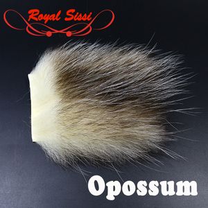 Esche esca Royal Sissi a 4 patch a 4 patch americano opossum che doppiano pelliccia naturale pelliccia lucida per pelliccia grande sigillo sostituto di legare materiali 230816 230816