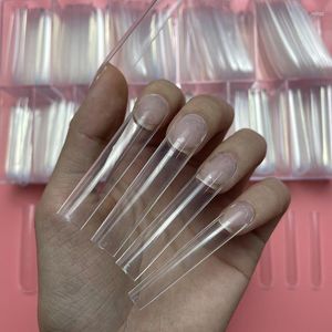 False unhas 3xl quadrado dicas de unhas transparentes Cover-120pcs- Pressione ON- Acessórios de manicure Dica- cônica extra longa artificial