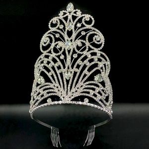 Gioielli per capelli da sposa Levery grandi Accessori per capelli di bellezza della corona da sposa alta