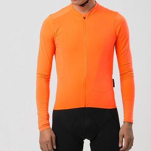 Racing Jackets 2023 Bright Orange Pro Aero 2 Brushing Thermal Fleece Cycling Jersey Long Sleeve Winter With Seamless Cuff Men & Woman