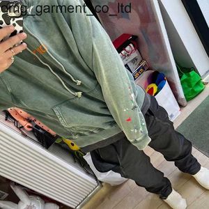 YENİ 23SS Erkek Hoodies Sweatshirts Galerileri Moda Marka El Yüzlü Graffiti Benekli Mektuplar Basılı Erkek Kadın Hoodie