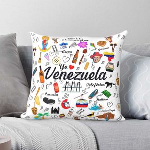 Etui poduszki Wenezuela Pride Square Case dwa boczne drukowanie dekoracyjna poduszka do domu kwiecista obudowa na sofę samochodową 45*45 cm HKD230817