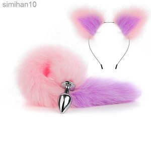 Anal Toys Tail + Ears Anal Sex Toy 18+ Butt Plug Tail Sexy Tools Butt Plug For Women HKD230816