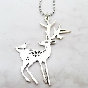 Hänge halsband mode tibetansk silver julhjort sika choker charm kort lång diy halsband fabrik pris handgjorda smycken bijoux