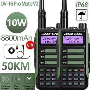 Walkie Talkie 2pack Baofeng UV 16 Pro Mate V2 Professional UV16 50 км для двухэтажного радиоприемника UV5R MAX UV9R UV10R 230816