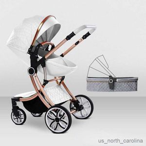 Strollers# Baby Stroller in 1 Can Sit Can Lie Baby Pram High Landscape bidirectional Baby Pram Shock absorption four wheels stroller R230817