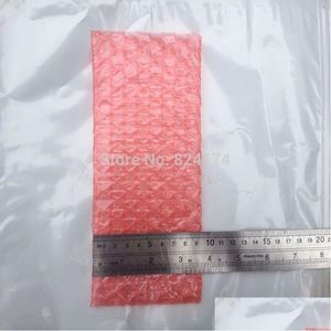 Protective Packing Wholesale Wholesale-9X17Cm 200Pcs Bubble Envelopes Wrap Bags/ Anti-Static Pouches/ Red Color Pe Mailer Bag Drop D Otuwz