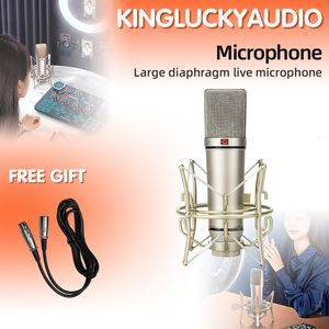 Microphones KINGLUCKY Cardioid Microphone Metal Body Condenser Recording For Notebook Studio Vocal Music Link Sound Card 230816