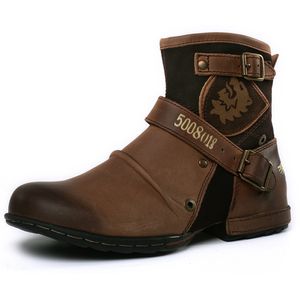 Botas em homens luxuosos com zíper de fivela de metal de metal de luxo ao ar livre, mais tamanho 3948 Punk Bottines 230817