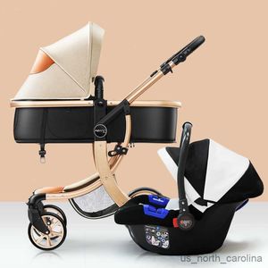 Strollers# New Baby stroller can sit and lie high landscape baby children light folding newborn years stroller bassinet stroller R230817