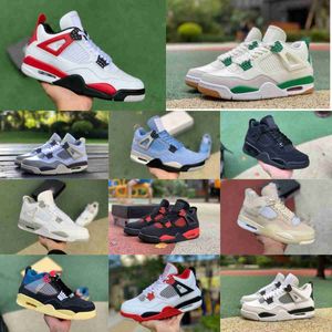 Jumpman Pine Green 4 4s Basketball Shoes Mens Women Military Black Cat Cream Sail BLUE White Oreo Red Cement Cool Grey Thunder Trainer Retros Infrared Tennis Sneakers