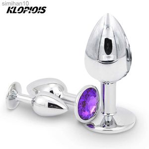 Anal brinquedos anal anal plug de aço inoxidável Crystal metal bux