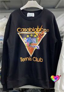 Herr t-shirts 2023fw Terry Casablanca Tennis Club Sweatshirts Män kvinnor Casablanca Temple hoodie casa sport långärmad crewneck hkd230817
