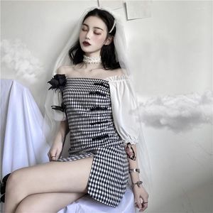 Этническая одежда китайское платье черное белое Qipao Большой размер Cheongsam Girl Женская летняя французская юбка сексуальная китайская рукава