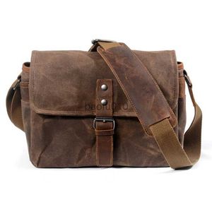 Kamera -Bag -Zubehör Retro wasserdichte Kameratasche Fotografie Pakete DSLR Schulterschlinge Hülle für Nikon Canon Canvas Mini Single Messenger Männer HKD230817