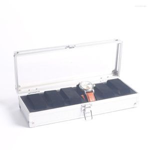 Uhrenboxen Aluminium Case Box Organizer 6 Slots Speicher transparent Skylight Mechanical Watches Collection Display Geschenk Geschenk