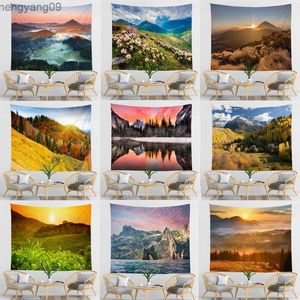 Audio decorazioni per la casa Arazzo naturale Paesaggio Naturale Mountain Mountain Travel Room Boho Decorative Wall Rug Abete per le vacanze 230x180 cm R230817