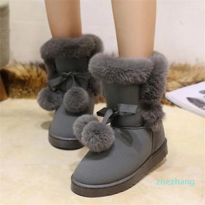 2023-Boots Women's Snow Tube Warm Comfortable Hair Ball Casual Non-slip Wear Women Thigh High Winter