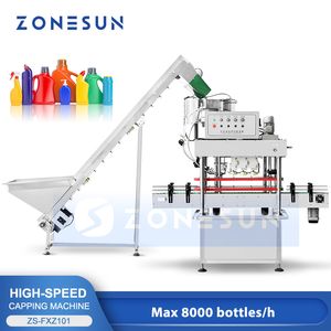 ZONESUN Automatic Capping Machine Screw Caps Lids High Speed Vibratory Cap Feeder Bottle Sealing Packaging Production ZS-FXZ101