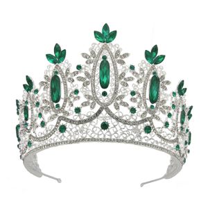 Hochzeitshaarschmuck Großhandel Legierung platin luxurius Braut Tiara Royal Sapphire Prinzessin Queen Crown 230816