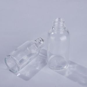 Hot Sale 5-100ml Clear Glass Dropper Bottles with New Rose Gold Lids for Essential Oil Cosmetic