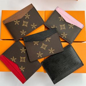 M60703 card cover 3 credit luxury card slots M60703 Brown flower Coin Purses key pouch CardHolders Man Mini wallet Genuine Leather Designer card holder Women wallets