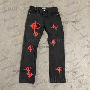 American Retro Black Stampato Selmo Weans Women Y2K Street Hip Hop harajuku Casual High Waist Wilit Sexy dritti pantaloni da gamba dritta T230817